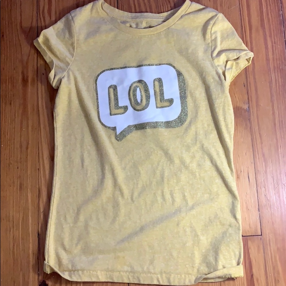yellow LOL shirt